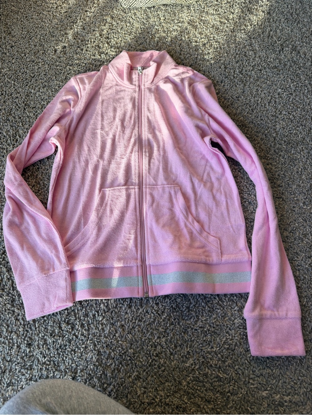 Juicy Couture Light Pink  Zip up with Silver Stripe